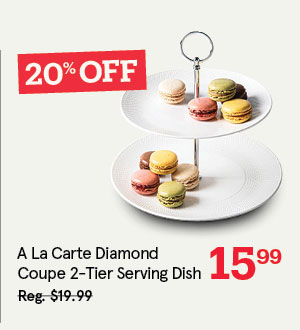 A La Carte 'Diamond Coupe' 2-Tier Porcelain Serving Dish