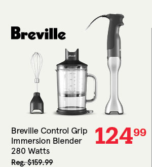 Breville Control Grip Immersion Blender with Chopper (Brushed