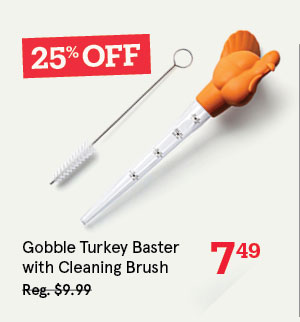  KSP Gobble Turkey Baster with Cleaning Brush (Orange)