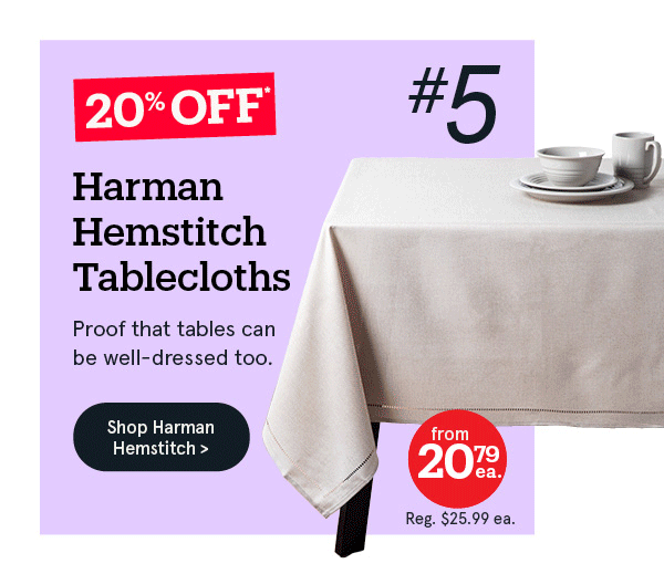 20% OFF Herman Hemstitch Tablecloths