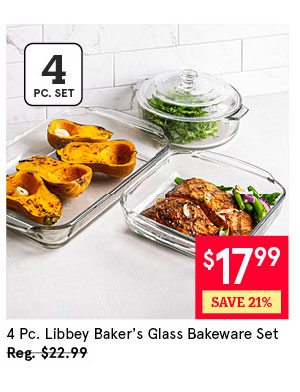 Libbey Baker's Basics Glass Bakeware Combo - Set of 4 