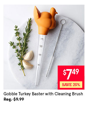 KSP Gobble Turkey Baster with Cleaning Brush (Orange)