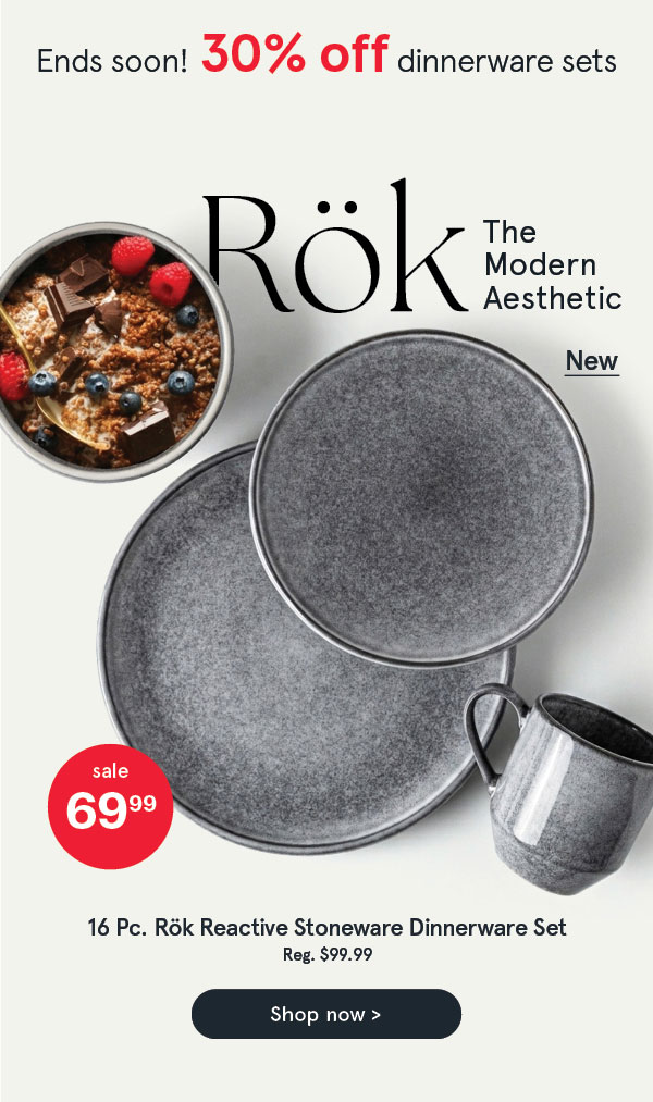 Rök Reactive Stoneware Dinnerware - Set of 16