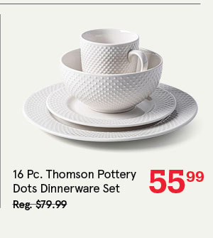  Thomson Pottery Dots Stoneware Dinnerware - Set of 16 