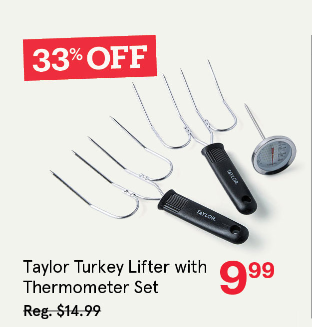 Taylor Perfect Roast Turkey Lifter with Thermometer - Set of 3