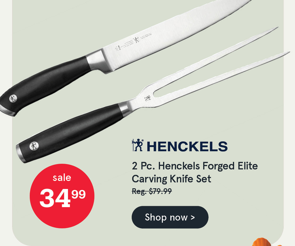 Skip to the end of the images gallery Skip to the beginning of the images gallery Henckels Forged Elite Carving Knife-Fork Combo - Set of 2 (Black)