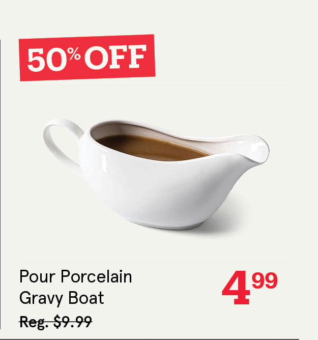 KSP Pour Porcelain Gravy Boat (White)