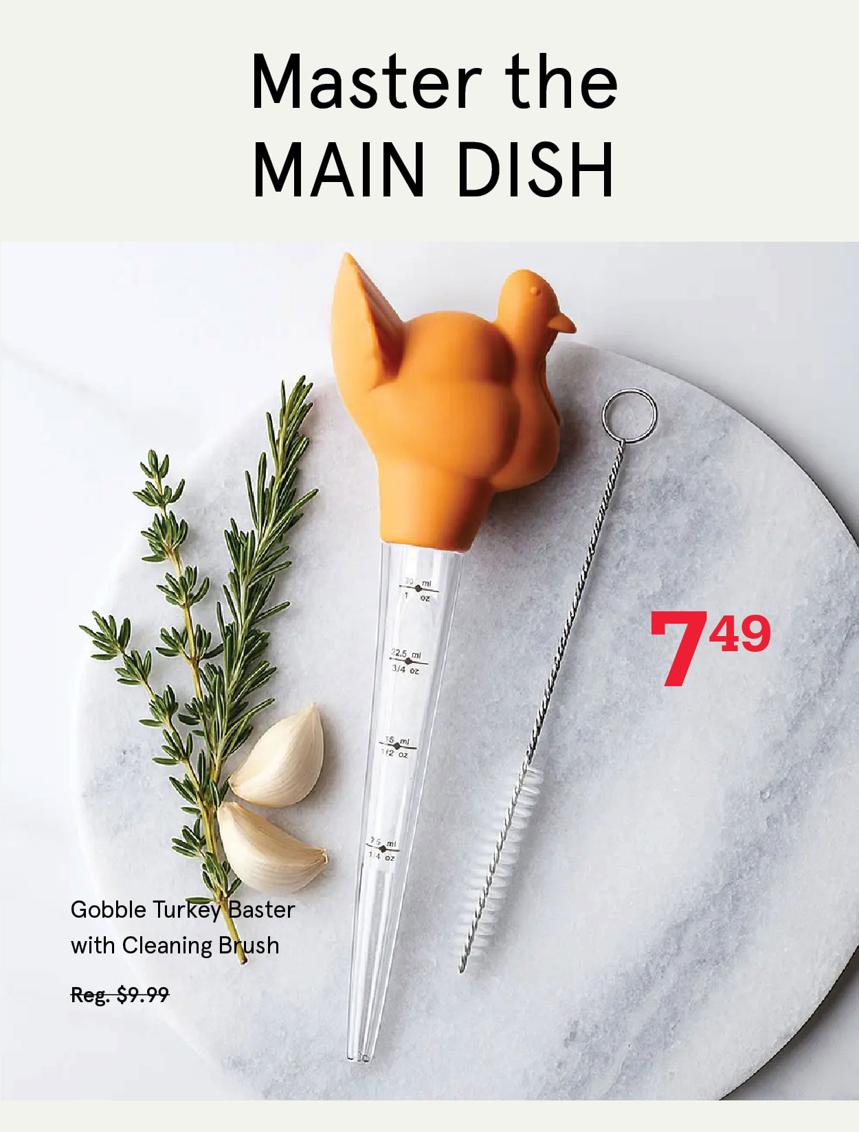 Gobble Turkey Baster with Cleaning Brush (