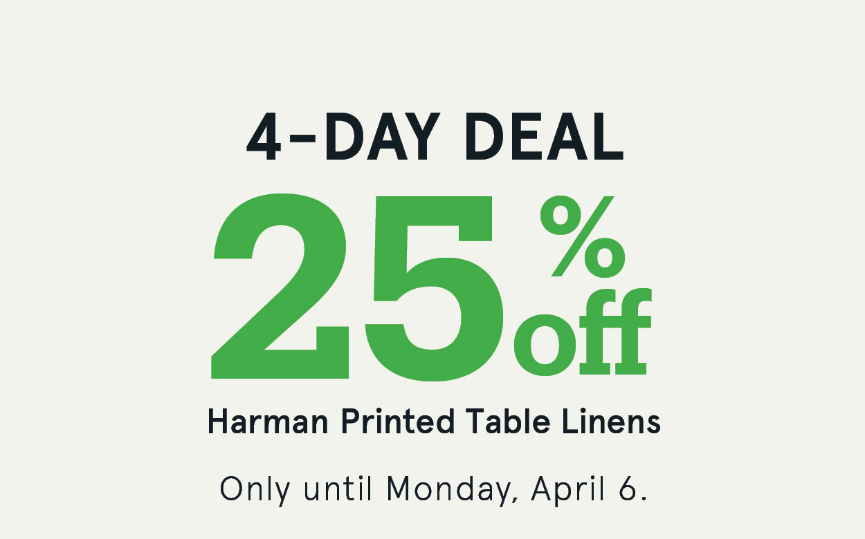 25% OFF Harman Printed Table Textiles