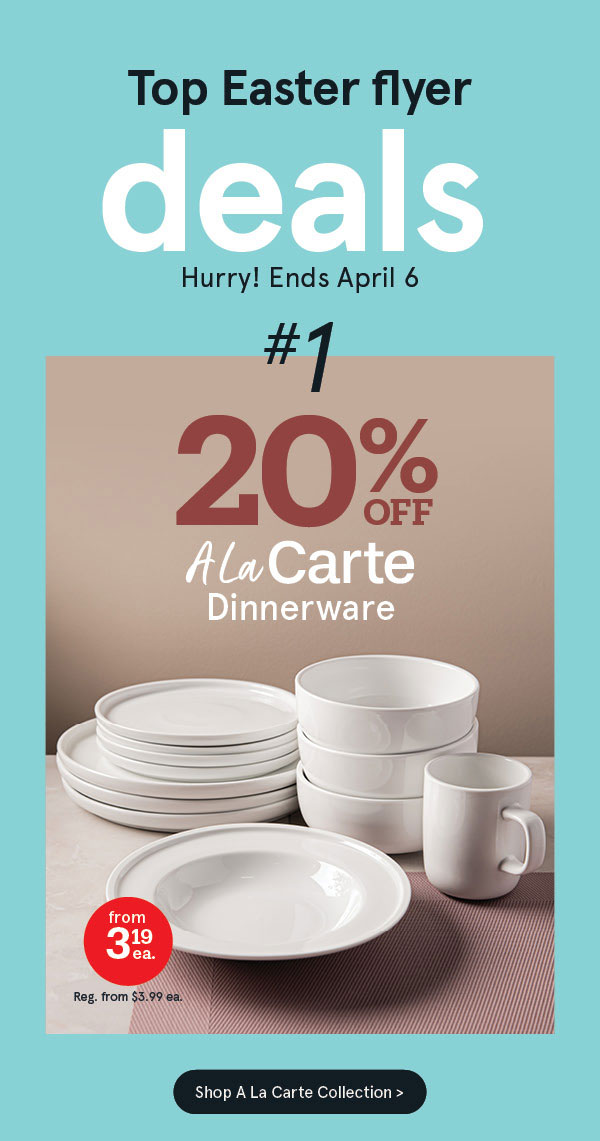 20% OFF A La Carte Dinnerware