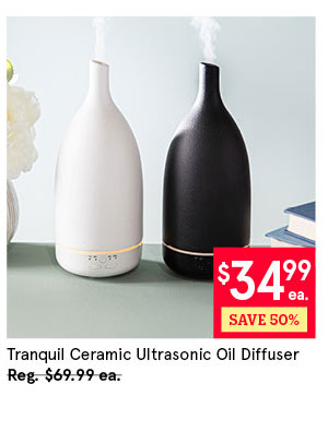  Tranquil Ceramic Ultrasonic Oil Diffuser (White)