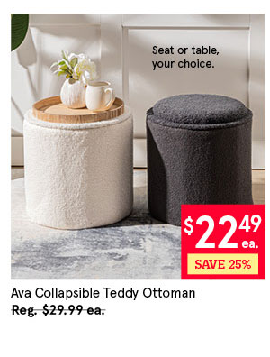 Ava Collapsible Teddy Ottoman