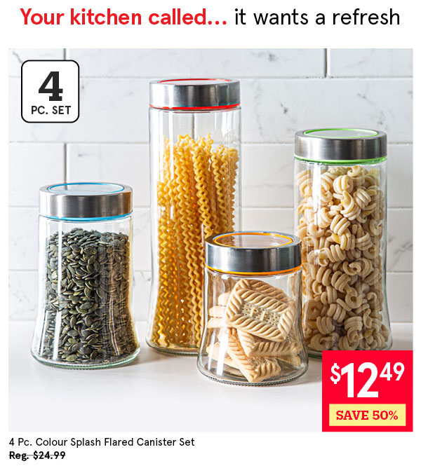  Colour Splash Flared Canister - Set of 4
