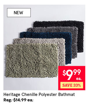 Heritage Home Chenille Noodle Polyester Bathmat 20"x32"
