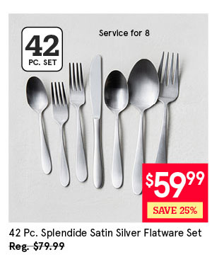 Splendide S/S 'Alpia' Flatware - Set of 42 (Satin)