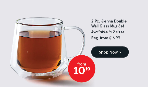 Milano Sienna Double Wall Glass Mug - Set of 2
