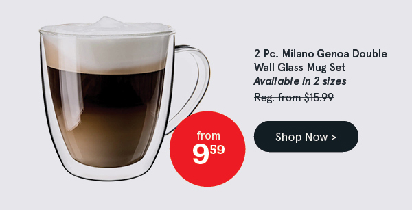 Milano Genoa Double Wall Glass Mug - 310 Ml, Set of 2