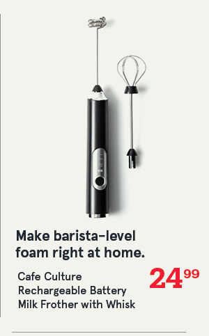 Cafe Culture Rechargeable Battery Milk Frother with Whisk