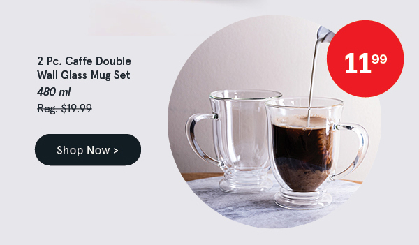 Milano Caffe Double Wall Glass Mug - Set of 2