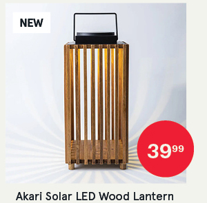 Akari Solar LED Wood Lantern