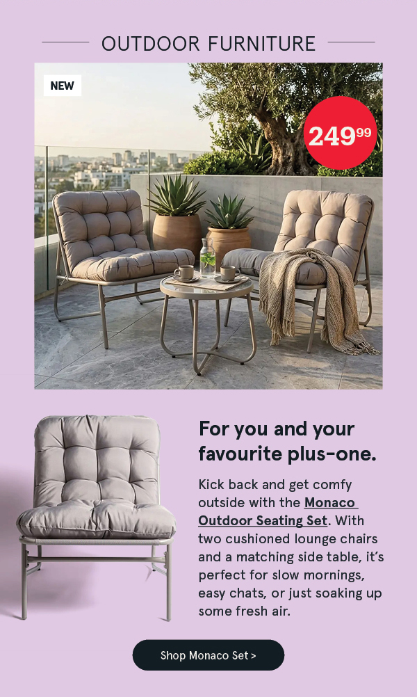 Monaco Outdoor Seating with Side Table - Set of 3