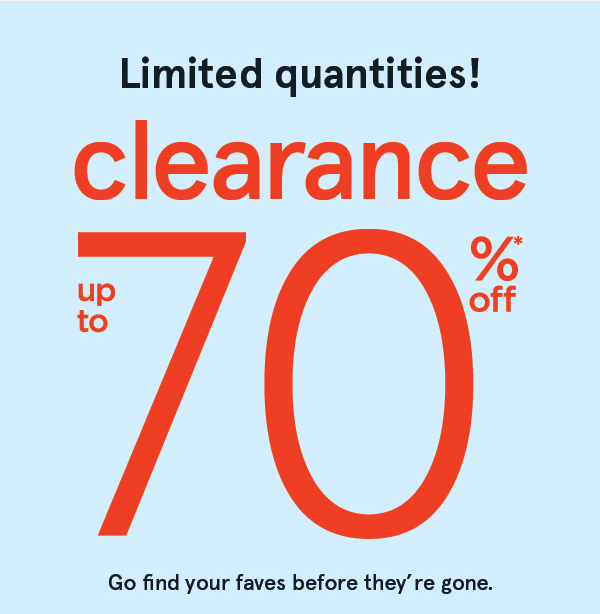 Clearance Sale on now
