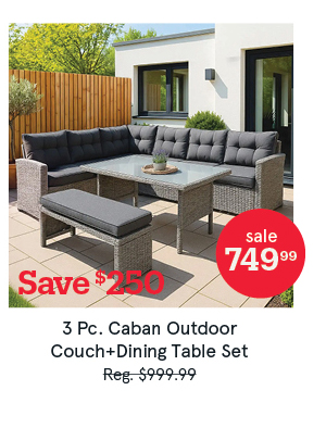Caban Outdoor Couch & Dining Table - Set of 3