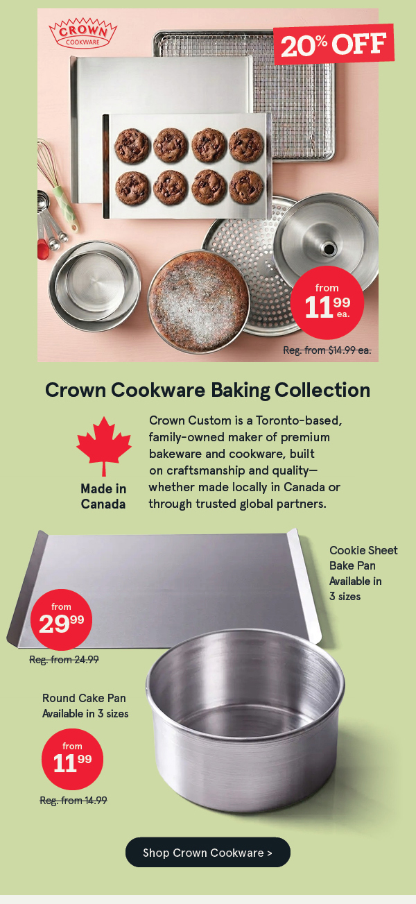 Crown Cookware 20% off