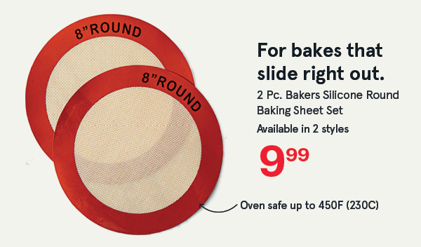 Bakers 'Round' Silicone Baking Sheet - S/2