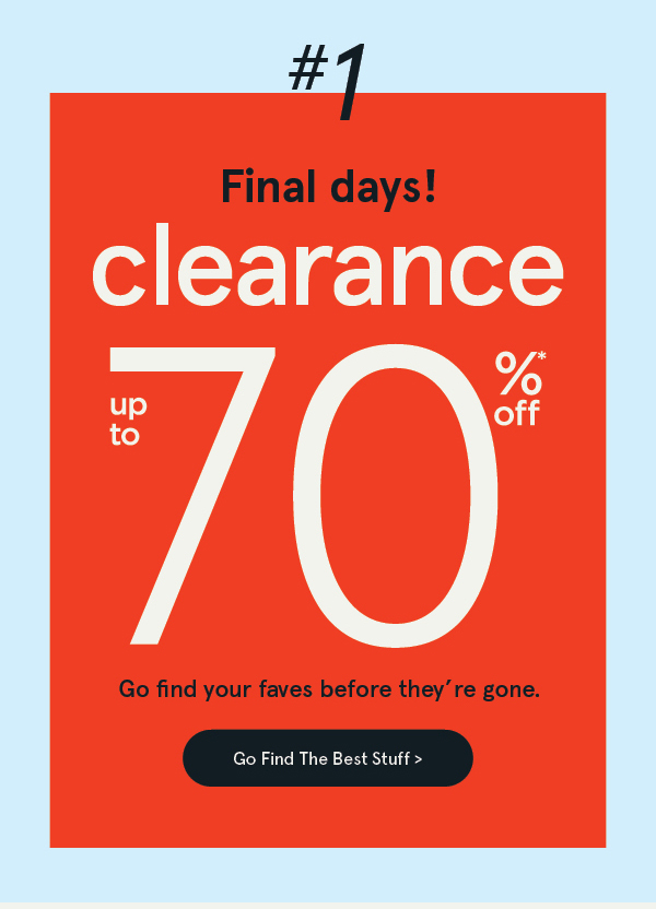 Clearance Sale Final Days