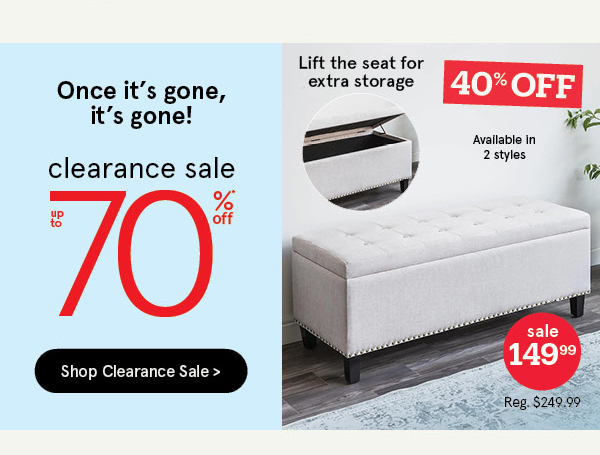 Clearance ends today