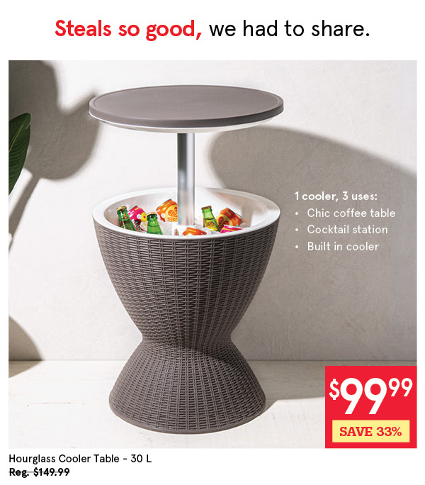 Hourglass Cooler Table 30L