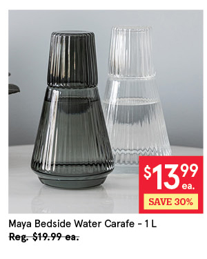Maya Bedside Water Carafe with Glass