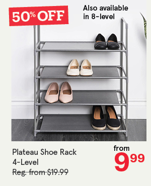 Plateau Fabric Shoe Rack 4-Level