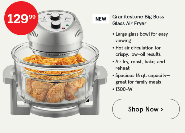 Granitestone Big Boss Glass Air Fryer (Silver)