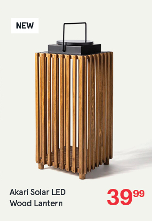 Akari Solar LED Wood Lantern
