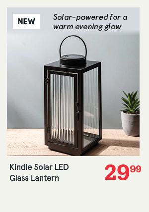 Kindle Solar LED Glass Lantern