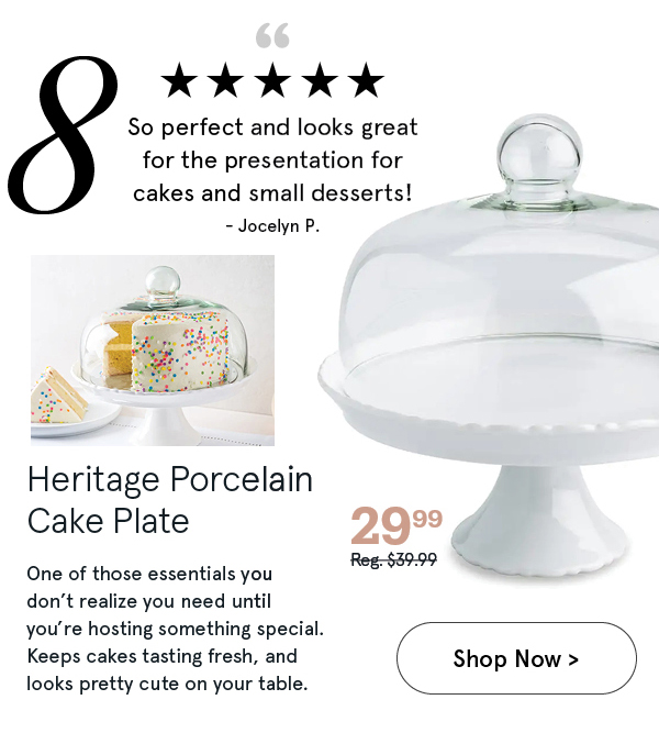 Heritage Porcelain Cake Plate with Cover