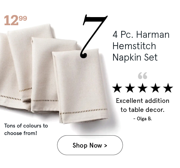 Harman Hemstitch Polyester Napkin - Set of 4