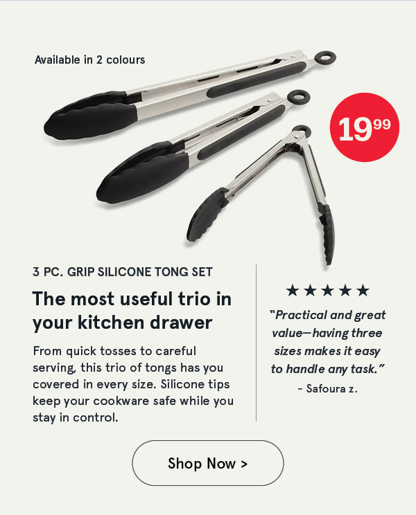 KSP Grip Silicone Tong - Set of 3 (Black)