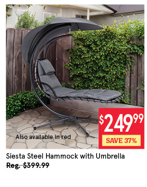 KSP SIESTA STEEL HAMMOCK W/UMBRELLA 196 X 105 X 200 CM GREY