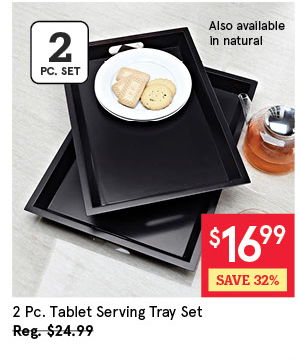 KSP TABLET SERVING TRAY SET/2 32 X 46 / 30 X 43 CM BLACK