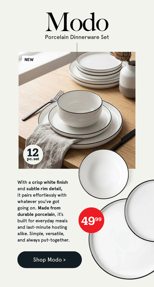 Modo Porcelain Dinnerware - Set of 12