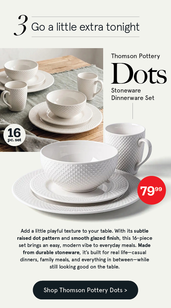 Thomson Pottery Dots Stoneware Dinnerware - Set of 16