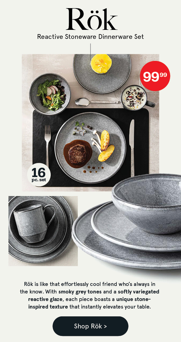 Rök Reactive Stoneware Dinnerware - Set of 16
