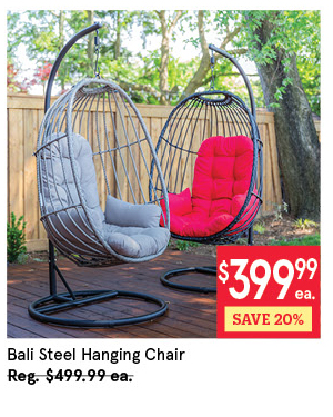 KSP BALI STEEL HANGING CHAIR 94 X 194 CM GREY