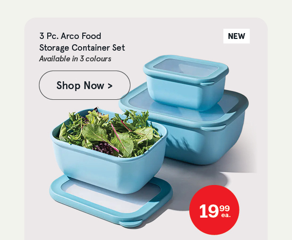 Arco 'Rectangle' Food Storage with Lid - Set of 3 