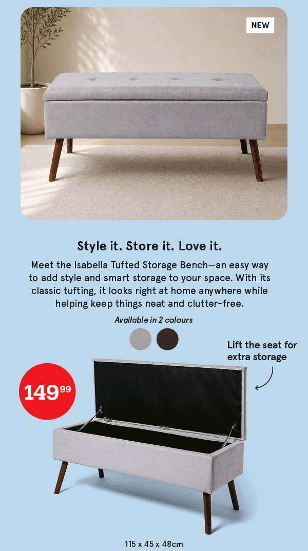  Isabella Tufted Storage Bench