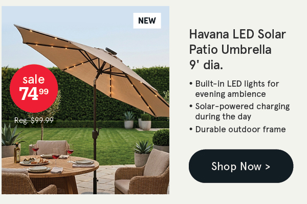 Havana LED Solar Patio Umbrella