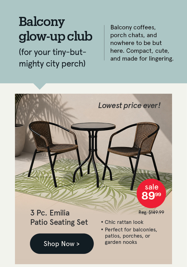 Emilia Patio Table and Chairs - Set of 3 